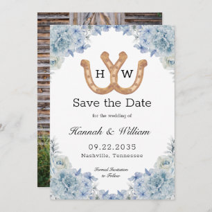 Reserva La Fecha Foto de herradura marrón entrelazada en monograma