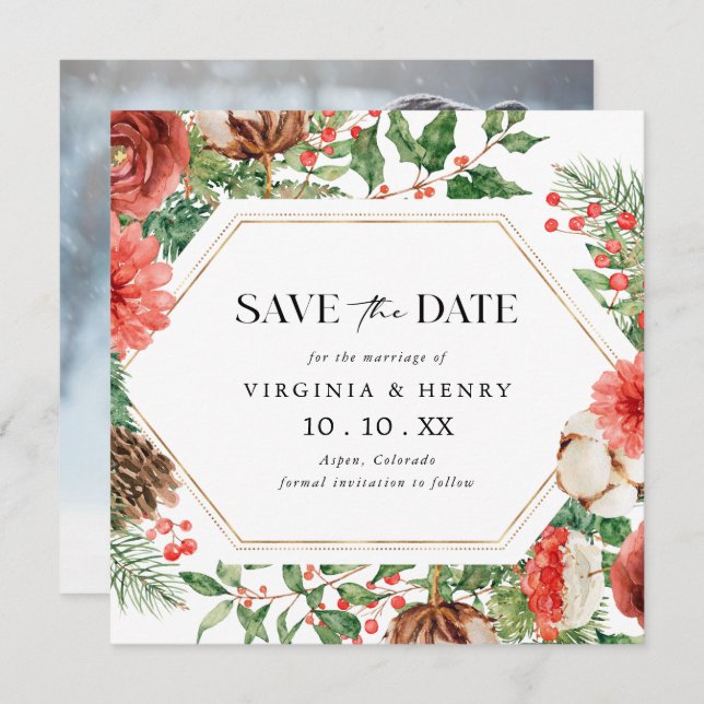 Reserva La Fecha Foto de invierno (Anverso / Reverso)