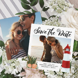 Reserva La Fecha Foto de la boda costera de destino negra