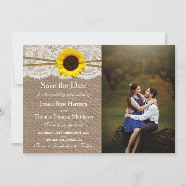Reserva La Fecha Foto de la colección de Bodas de girasol rusos (Anverso)