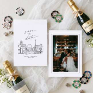 Reserva La Fecha Foto de la silueta de Las Vegas para boda