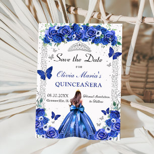 Reserva La Fecha Foto de las mariposas Princeañera Floral Azul