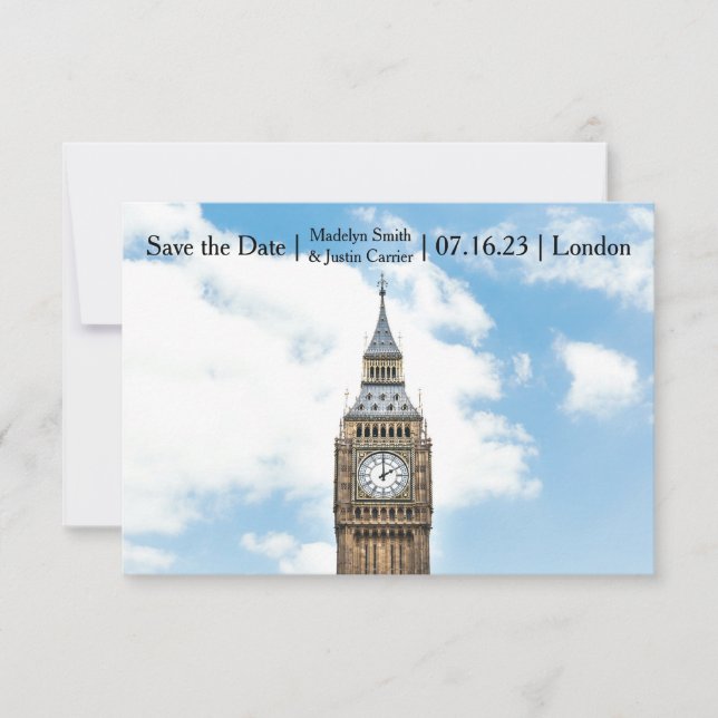 Reserva La Fecha Foto de Londres - 3x5 Save the Date (Anverso)