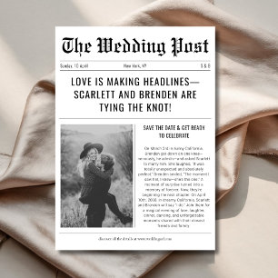 Reserva La Fecha Foto de matrimonio ventilado asequible de periódic