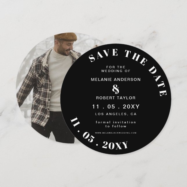 Reserva La Fecha Foto de Mod en blanco y negro Salva la fecha (Anverso / Reverso)