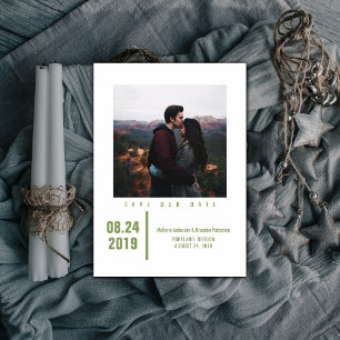 Reserva La Fecha Foto de Moda minimalista Guardar la fecha Verde