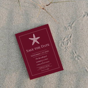 Reserva La Fecha Foto de Monograma de Estrella de Mar Roja