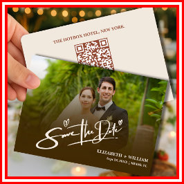 Reserva La Fecha Foto de Naranja Quemada | Código QR Save the Date