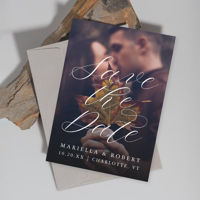 Reserva La Fecha Foto de otoño de caligrafía moderna (Subido por el creador)