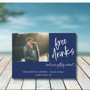 Reserva La Fecha Foto de pareja azul de boda Save the date