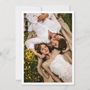 Reserva La Fecha Foto de pareja para el Boda Vellum Overlay Flat