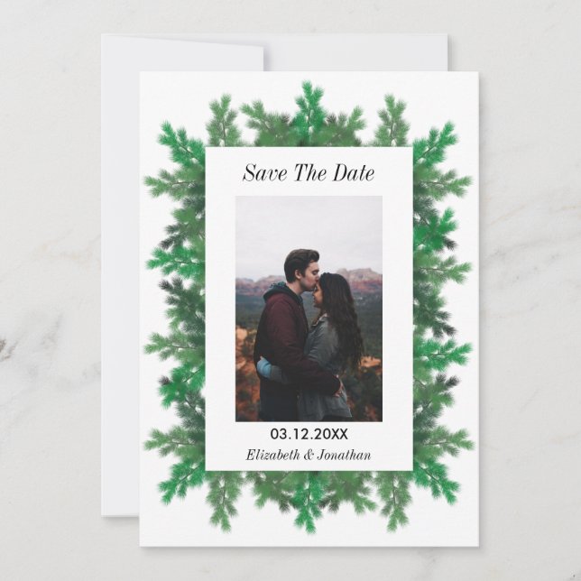 Reserva La Fecha Foto de ramas de árbol de invierno (Anverso)