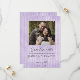 Reserva La Fecha Foto de rayas antiguas Púrpura Guardar la fecha