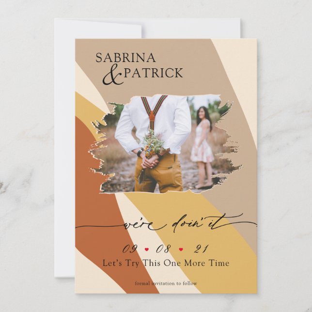 Reserva La Fecha Foto de resumen moderno de roya amarillo toscano b (Anverso)