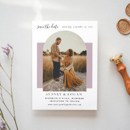 Reserva La Fecha Foto de un Boda púrpura de Arch Mauve moderno