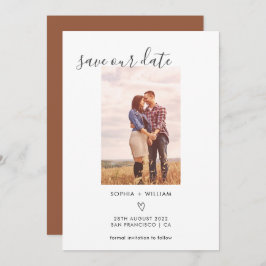 Reserva La Fecha Foto Del Boda Boho Terracotta Save The Date