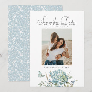 Reserva La Fecha Foto del Boda de color azul bohemio