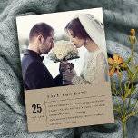 RESERVA LA FECHA FOTO DEL BODA DE LA TIPOGRAFÍA DE KRAFT MODERNA MÍ<br><div class="desc">Una colección de bodas perfecta para los que buscan un diseño de buen gusto; temática moderna, escandinava audaz y minimalista. Personalízalo con su nombre, la fecha de su boda y asegúrese de incluir un mensaje especial. Muchos diseños de los que elegir y muchos elementos con los que coordinar. Disponible en...</div>