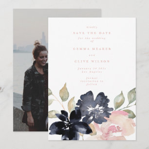 Reserva La Fecha Foto del Boda de Rubor Romantic Watercolor Florals