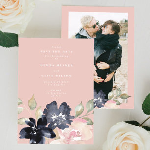 Reserva La Fecha Foto del Boda de Rubor Romantic Watercolor Florals