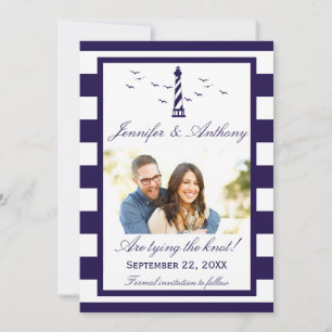 Reserva La Fecha Foto del Boda del faro náutico Save the Date