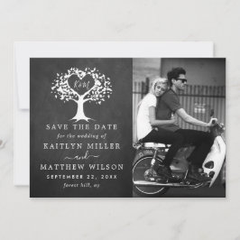 Reserva La Fecha Foto Del Boda Rustic Heart Tree Guardar La Fecha