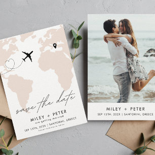 Reserva La Fecha Foto del Mapa Mundial de Bodas de Destino
