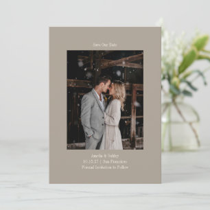 Reserva La Fecha Foto del Personalizado de bodas elegante de taúpe