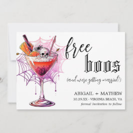 Reserva La Fecha Foto Divertida de Bebida Gratuita para Novios Hall