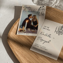 Foto Divertida de Boda de Pareja Dibujada a Mano M