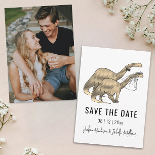 Reserva La Fecha Foto divertida de la boda de dinosaurios