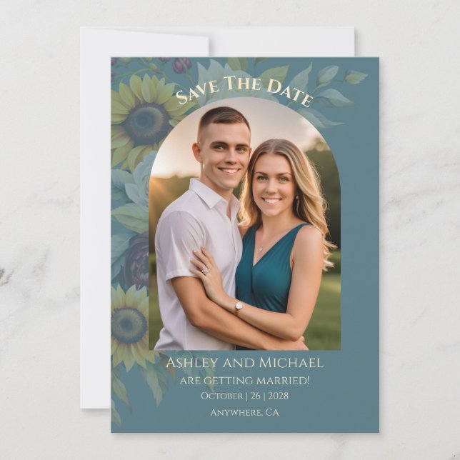 Reserva La Fecha Foto Elegancia Campestre Girasoles (Anverso)