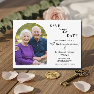 Reserva La Fecha Foto elegante del 75 aniversario de bodas