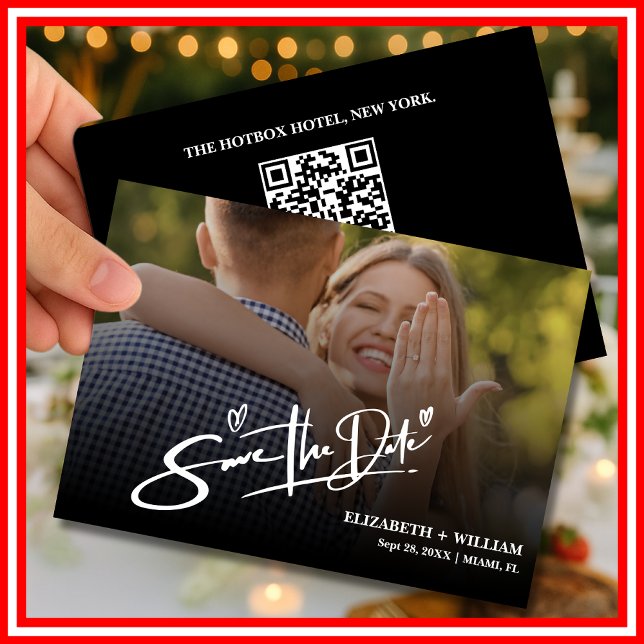 Reserva La Fecha Foto en Blanco y Negro | Código QR Save the Date (Subido por el creador)