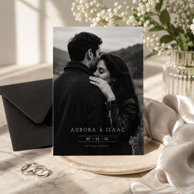 Reserva La Fecha Foto en blanco y negro romántico (Subido por el creador)