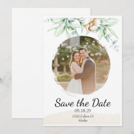 Reserva La Fecha Foto Floral Personalizada