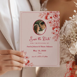 Reserva La Fecha Foto floral roja rosa
