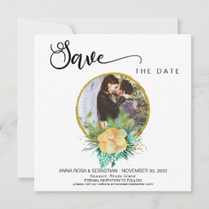 Reserva La Fecha *~* FOTO Floral Wreath Boho Wedding Save The Date