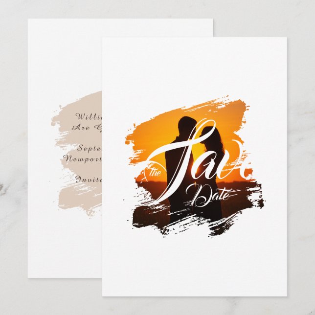 Reserva La Fecha Foto frontal personalizada Save the Date  (Anverso / Reverso)