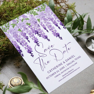 Reserva La Fecha Foto Guardar la fecha Boda de Wisteria de acuarela