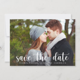 Reserva La Fecha Foto horizontal simple y elegante Guardar la tarje
