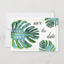 Foto: Leaf Tropical Greenery Gold Save The Date