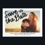 Reserva La Fecha Foto manuscrita Guardar marco de fecha<br><div class="desc">Brillante y elegante guardar el anuncio de fecha con la foto con la mano escrita guardar la fecha en guión,  un marco elegante y un patrón a rayas hacia atrás.</div>