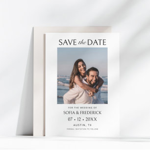 Reserva La Fecha Foto mínima de Moda Boda blanco y negro