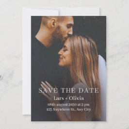 Reserva La Fecha Foto minimalista elegante en blanco y negro