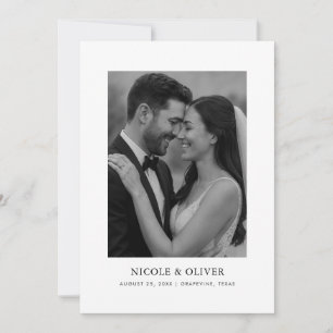 Reserva La Fecha Foto minimalista en blanco negro Boda de tipogra