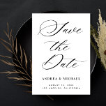 Reserva La Fecha Foto Minimalista en blanco y negro y Boda de códig<br><div class="desc">Sorprenda a sus seres queridos con esta elegante invitación,  que incluye escritura elegante,  foto personalizado y detalles. Personalizar con facilidad utilizando la opción "personalizar" y "editar usando la herramienta de diseño".</div>