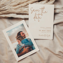 Reserva La Fecha Foto Minimalista moderna de Boda de tierra