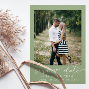Reserva La Fecha Foto Modern Sage Green Salven La Fecha