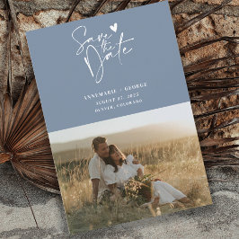 Reserva La Fecha Foto moderna con caligrafía azul turbia